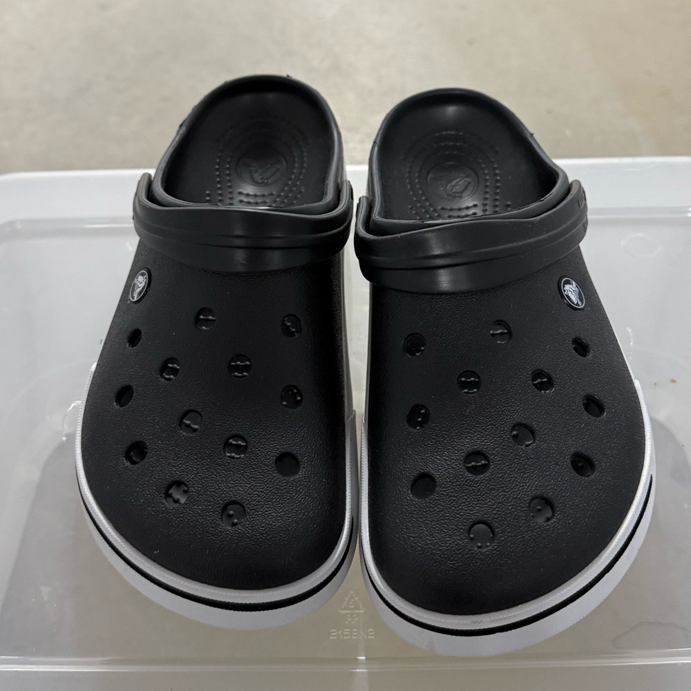 CROCS Black and White Loafers